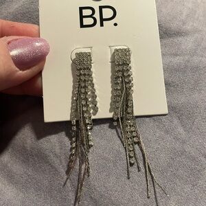 BP Shimmering Silver Fringe Earrings
